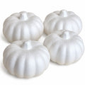 White Styrofoam Pumpkins Set of 4, 5.5-Inch Foam Craft Blanks, Paintable