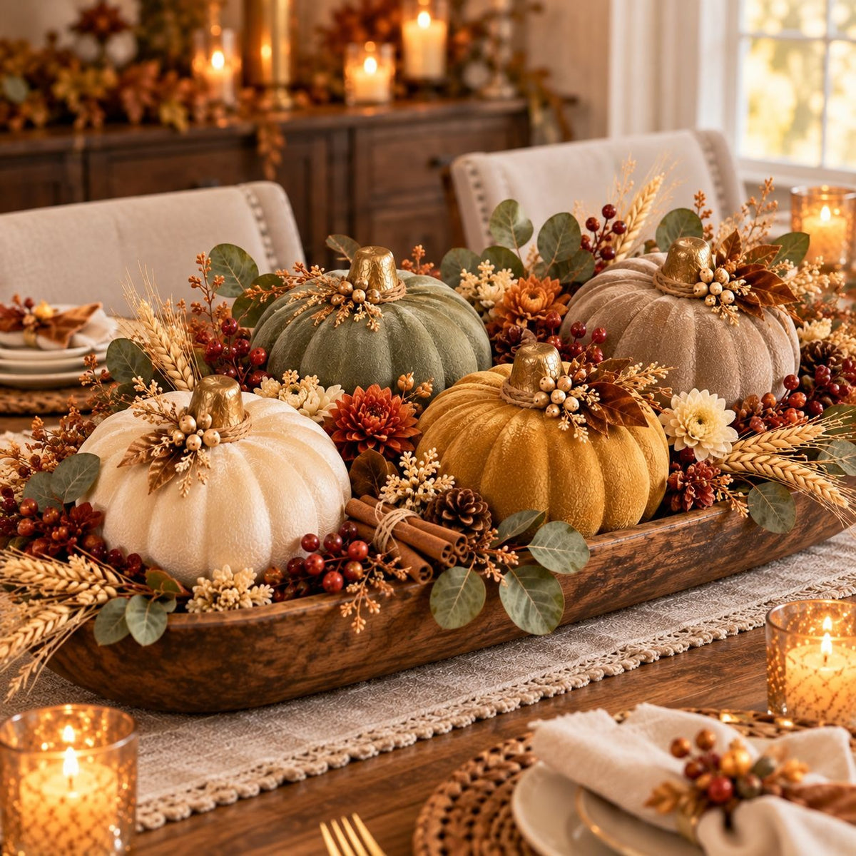 White Styrofoam Pumpkins Set of 4, 5.5-Inch Foam Craft Blanks, Paintable