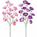 Artificial Wild Poppy Stems Set of 2 31 Inch Pink Purple Variegated Faux Flowers