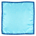 Turquoise Blue Star Print Satin Square Scarf 20x20 Hair Neck Head Wrap Designer Collection: Celestial Sky