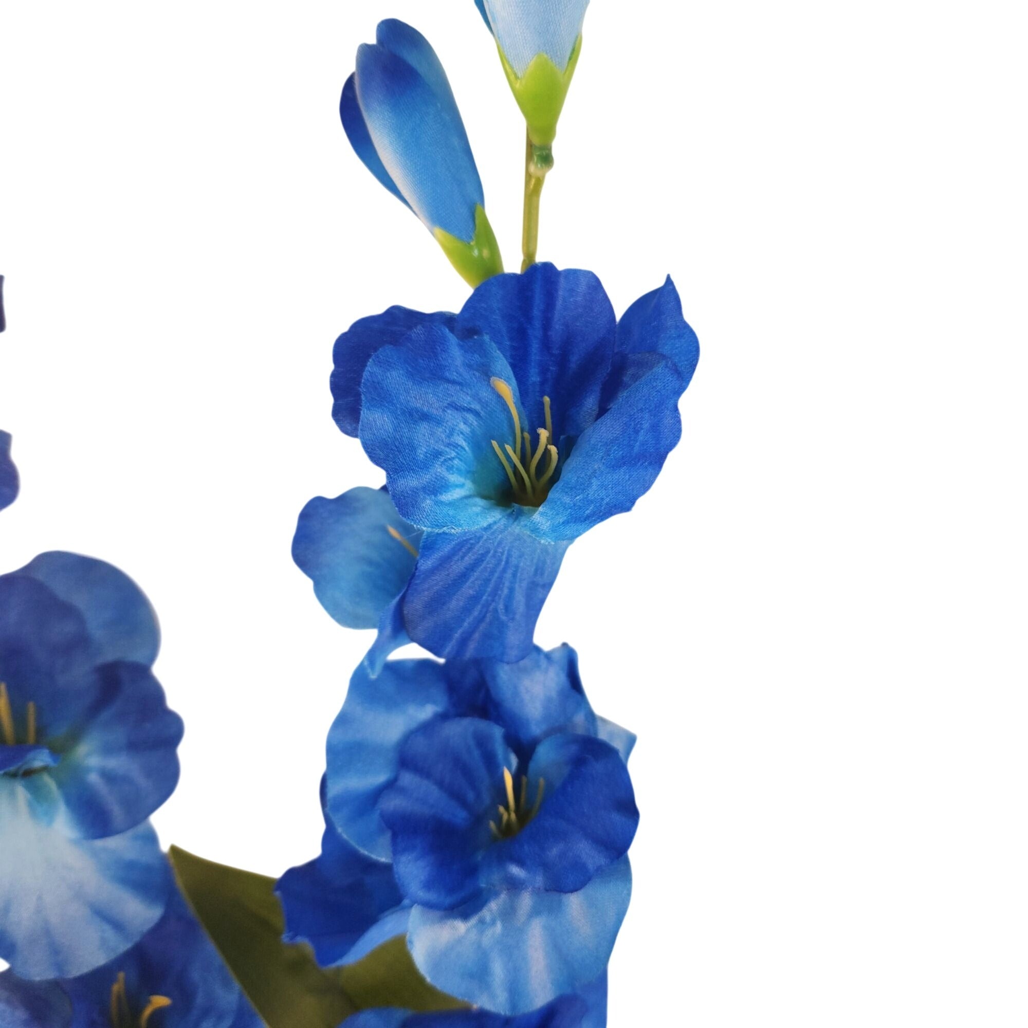 Cobalt Blue Artificial Silk Gladiolus Stems Set of 2, 31 Inch Wired Flowers for Vase Arrangements and Floral Decor