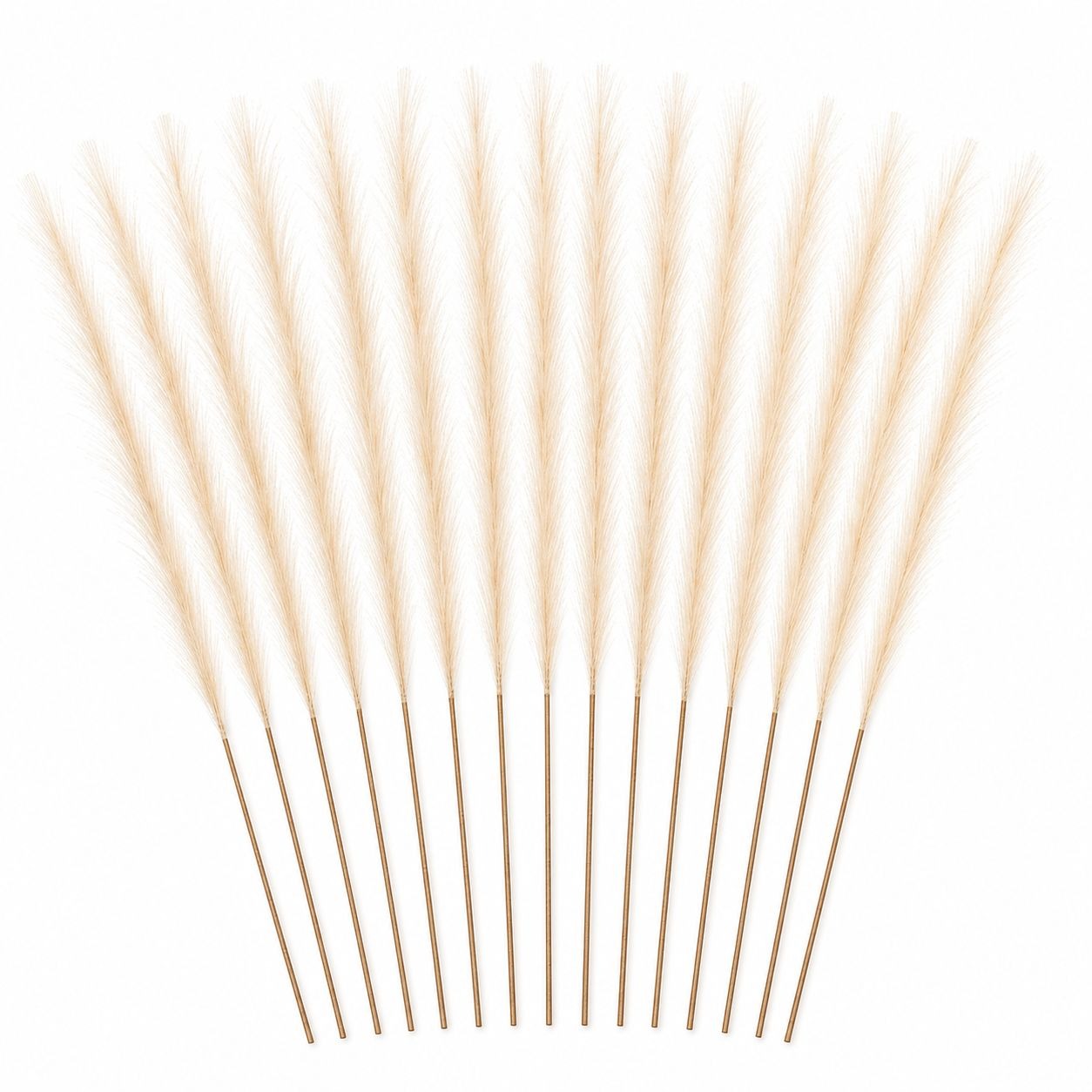 Ivory Artificial Pampas Grass Stems Set of 16, 31 Inch Faux Plumes for Tall Vase Decor