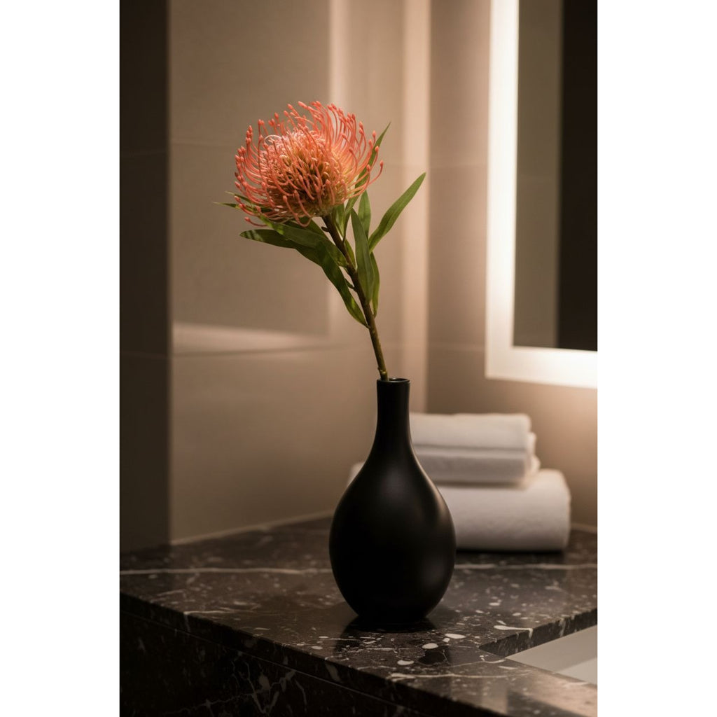 Artificial Blush Pink Pincushion Protea Stem 20 Inch Faux Leucospermum Flower Fall Tropical Vase Decor