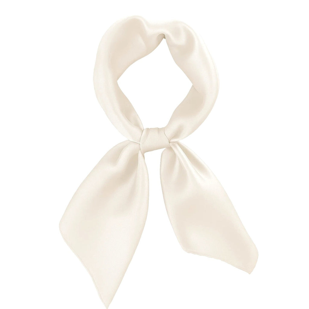White Satin Scarf 19x19" Bandana Neckerchief Pocket Square Western Cowgirl