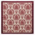 Burgundy Cream Damask Wild Rag Scarf 35x35 Satin Polyester Western