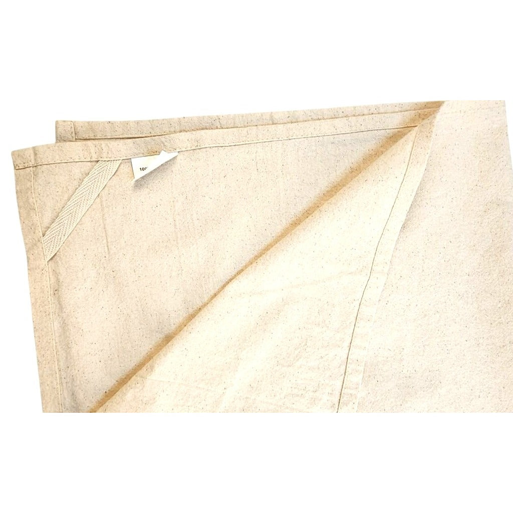 Cotton Dish Towels Set of 2 - Unbleached 26x26" Kitchen Towels with Hanging Loop