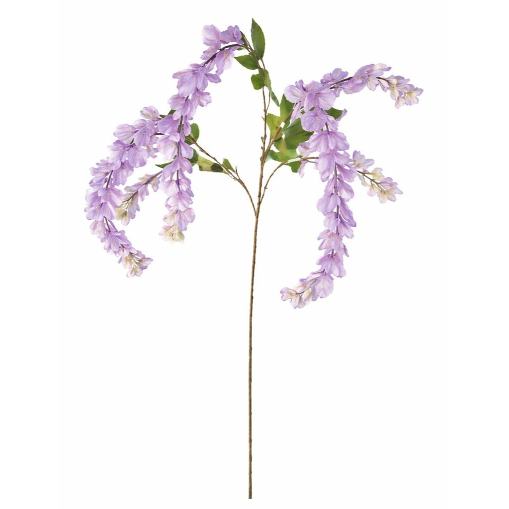Lavender Wisteria Stem 43 Inch Artificial Hanging Flowers | Purple Silk Wisteria Spray | Wedding Decor | Floral Vine