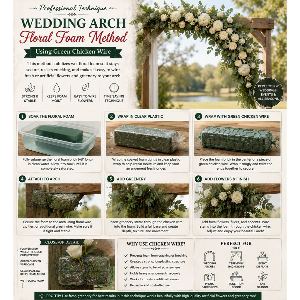 Green Chicken Wire Roll 4 Inch x 9.5 Foot Floral Wire for Wreath Making Wedding Flowers Christmas Garland DIY Crafts Garden Decor