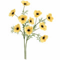 Artificial Butter Yellow Poppy Stems, Set of 2, 29-Inch Faux Flowers