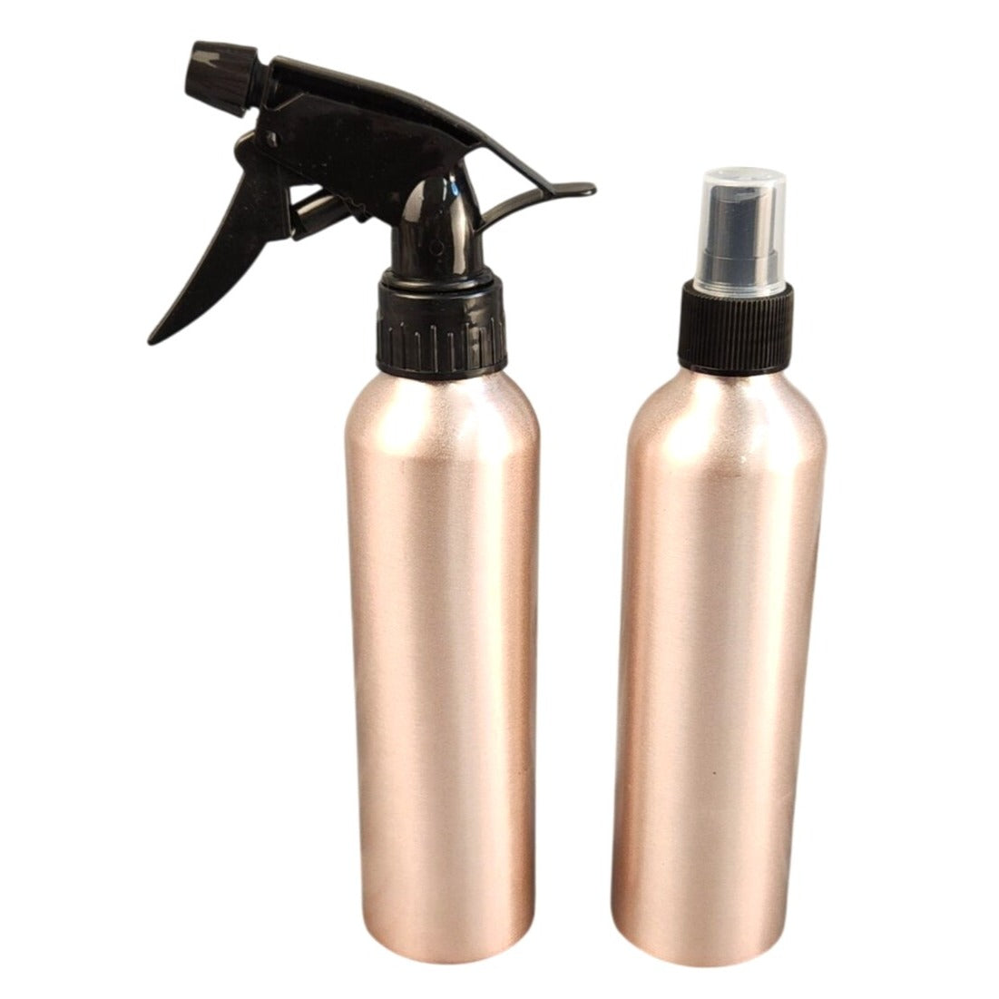 Rose Gold Refillable Aluminum Spray Mister & Pump Bottles 2 Pack | Plant Care Beauty Home Organization