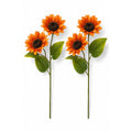 Orange Faux Silk Sunflower Stems Set of 2, 19-Inch Fall Flowers