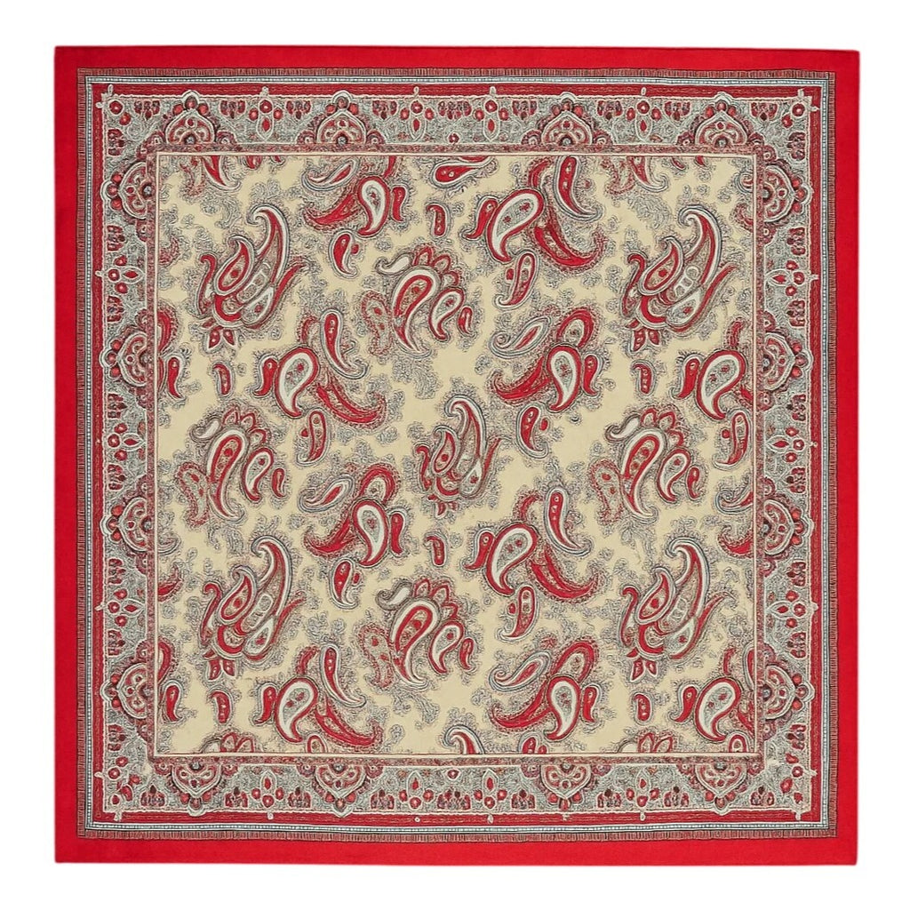 Red Paisley Wild Rag Scarf Satin 34 Inch Western Scarf Cowgirl Bandana Large Square Scarf