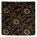 Black Gold Paris Chain Satin Square Scarf 20x20 Hair Neck Head Wrap