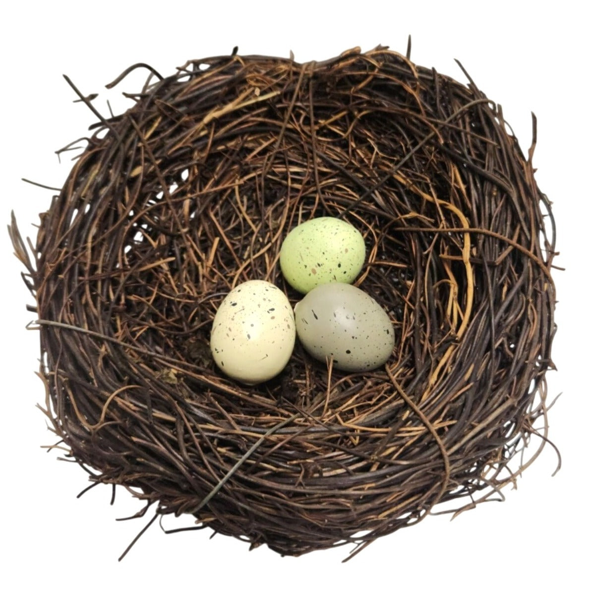 Rustic Bird Nest With Decorative Eggs 6 Inch Natural Spring Farmhouse Easter Decor
