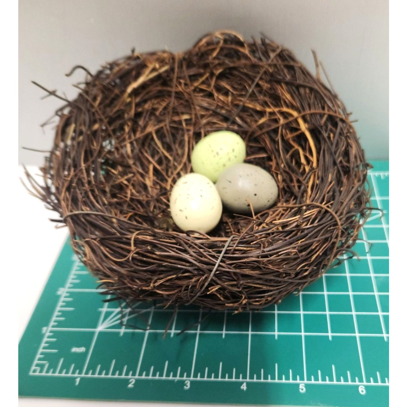 Rustic Bird Nest With Decorative Eggs 6 Inch Natural Spring Farmhouse Easter Decor