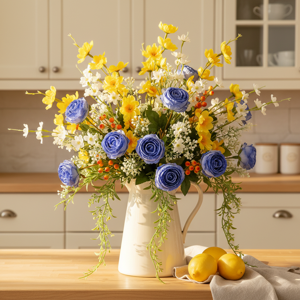 Periwinkle Blue Silk Stems – French Country Kitchen Fuller