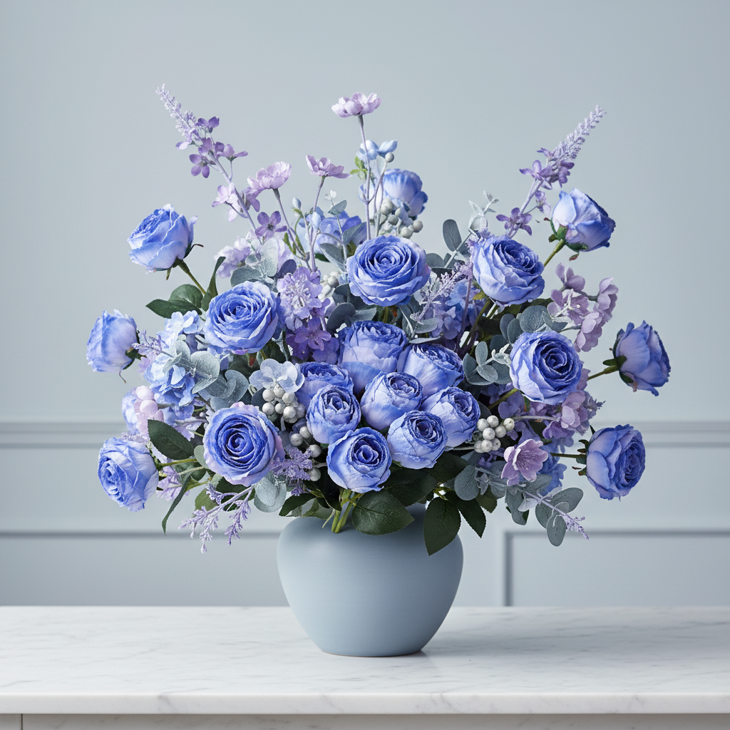 Periwinkle Blue Stems – Monochromatic Arrangement