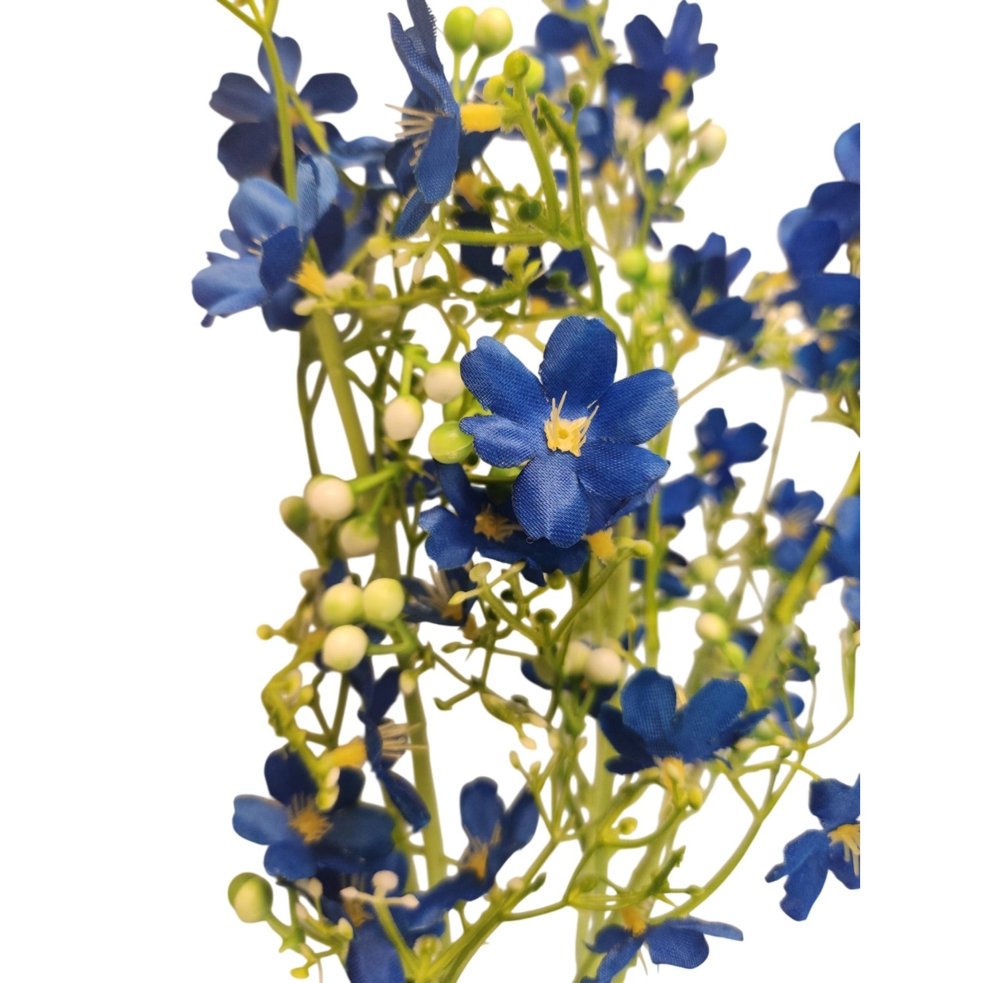 Artificial Cobalt Blue Dogwood Stems 2 Pcs Faux Wax Flower Blue Floral Bold Decor Vase Filler 24 Inch