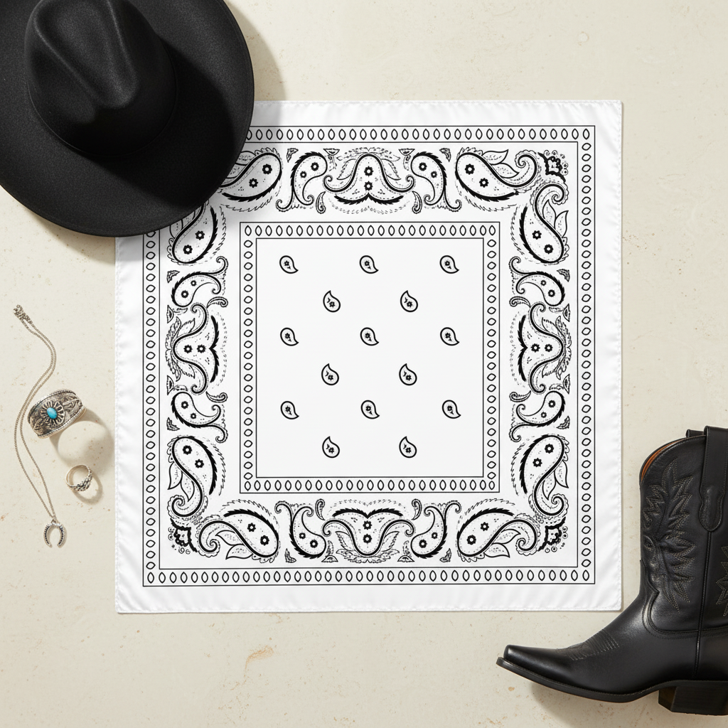 Premium editorial scarf flat lay