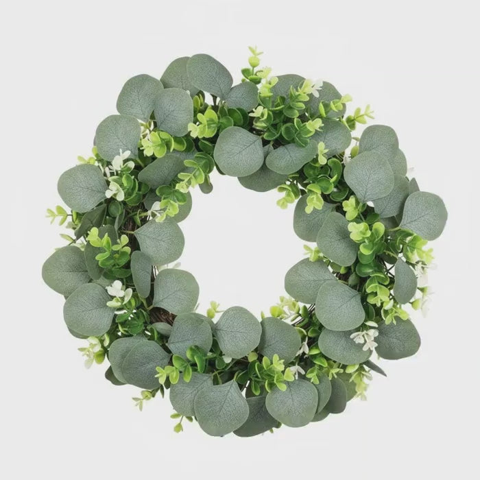 Faux Eucalyptus Wreath Base 12 Inch Greenery Candle Ring DIY Craft Supply