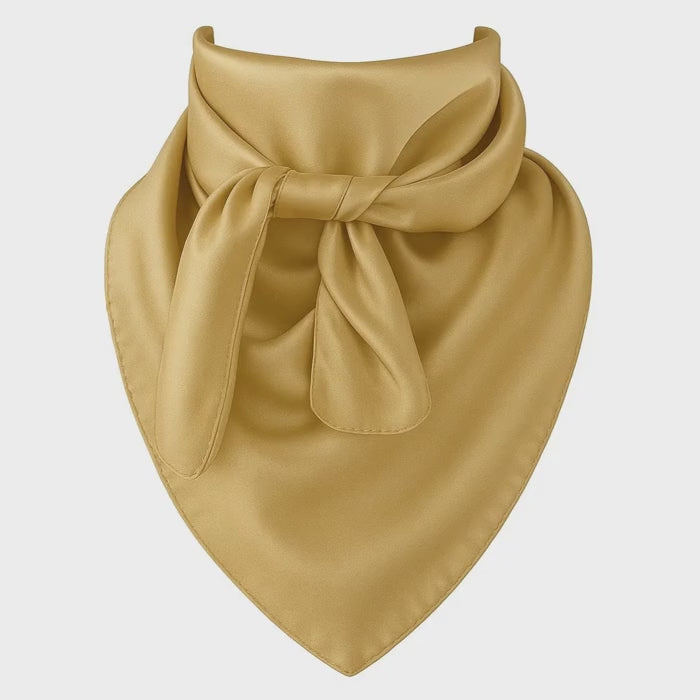 Mustard Gold Wild Rag Scarf 35x35 Satin Western Cowgirl Cowboy Bandana