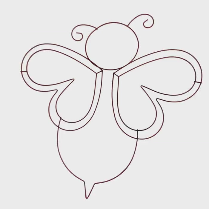 Bee Wire Wreath Frame Metal Craft Form Red Floral Base Spring Door Decor DIY Supply