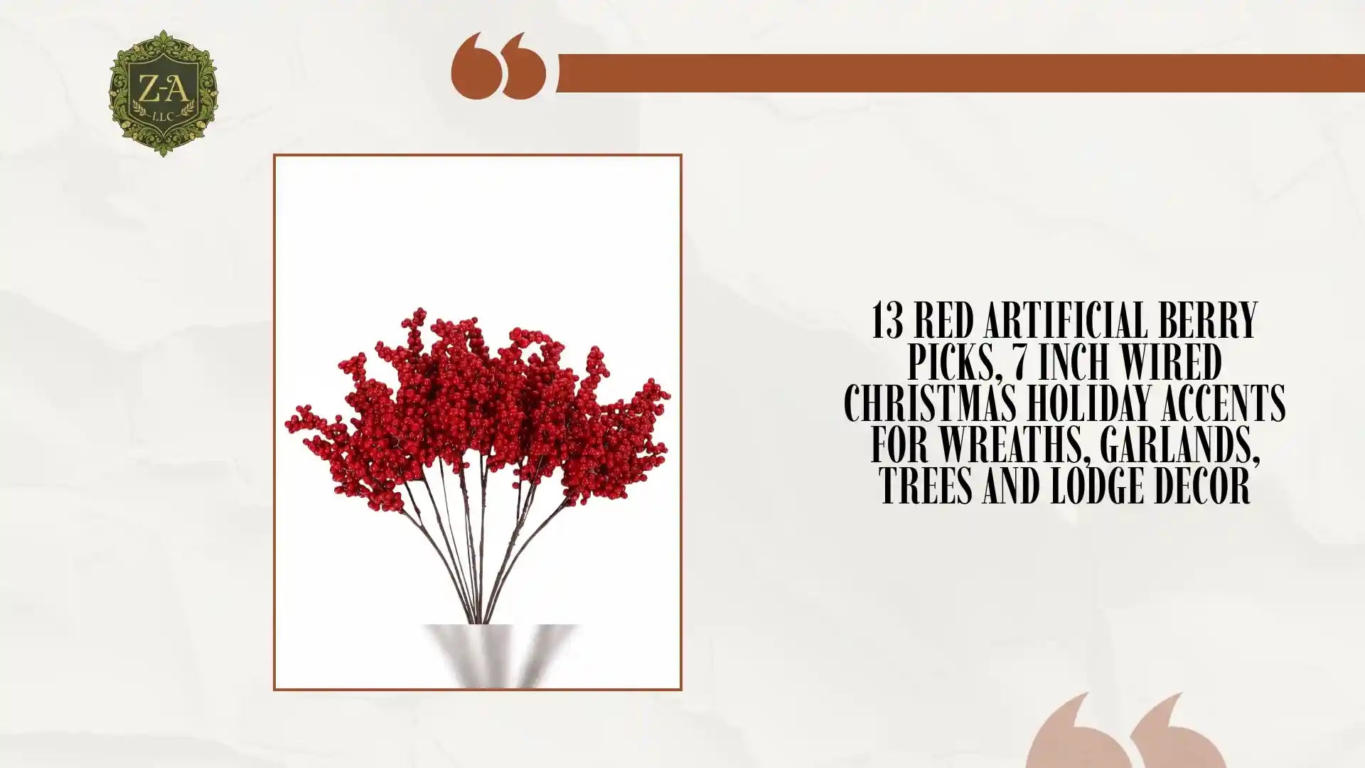13 red artificial berry picks with wired stems for Christmas wreaths garlands trees and lodge decor