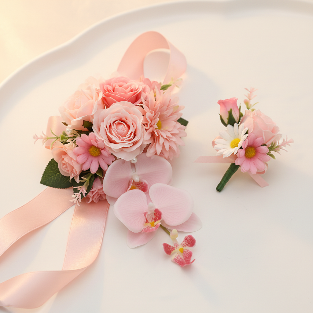 Prom corsage and boutonniere set