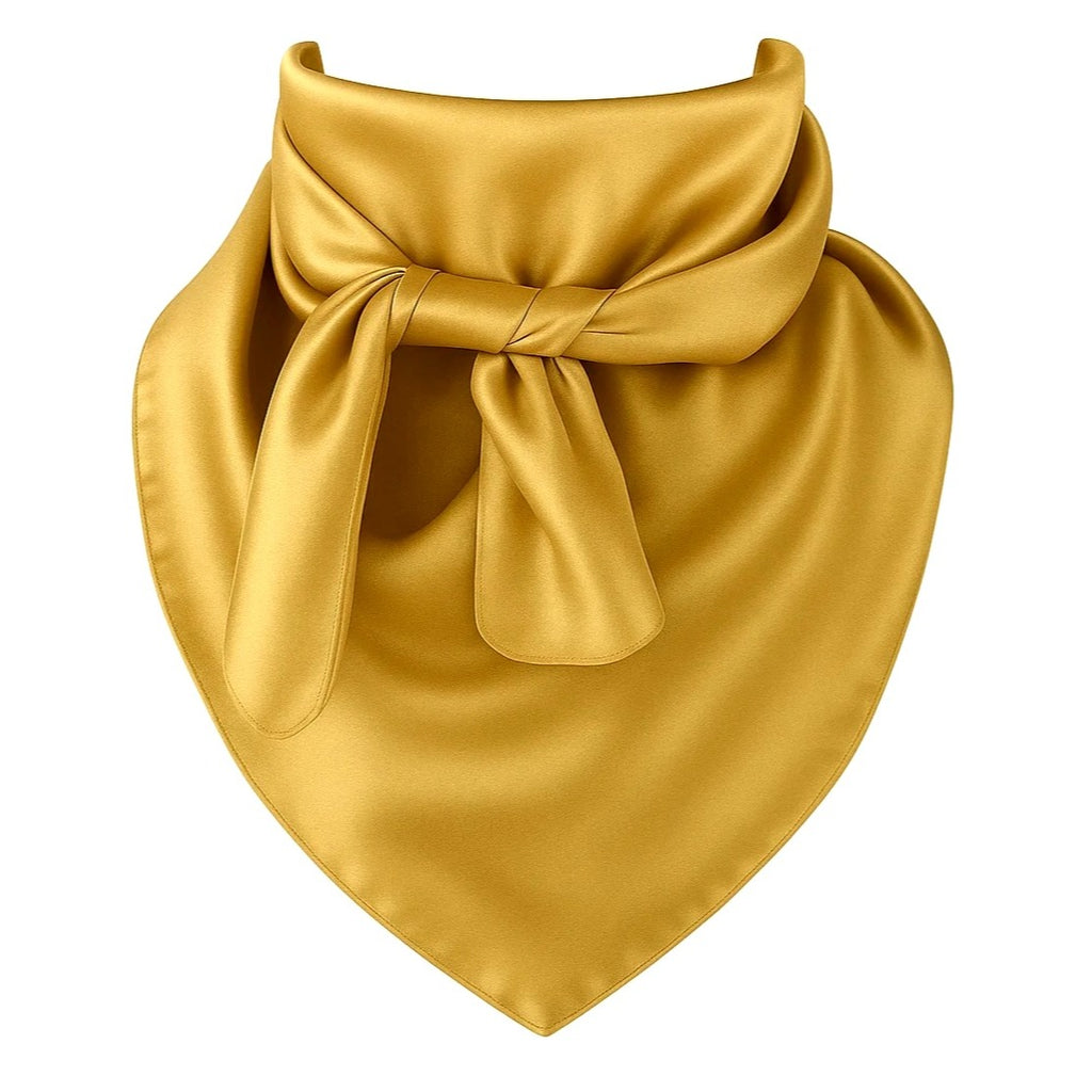 Gold Wild Rag Large Scarf 23x23" Satin Western Accessory Cowgirl or Cowboy