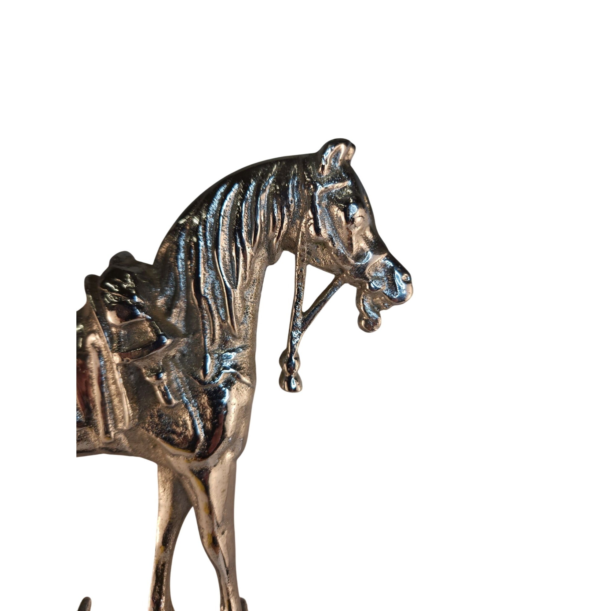 Vintage Chrome Horse Fireplace Tool Set 1970s Western Equestrian Decor 19.5 Inch