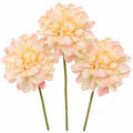 Cream Blush Artificial Dahlia Stems, Set of 3, 11 Inch