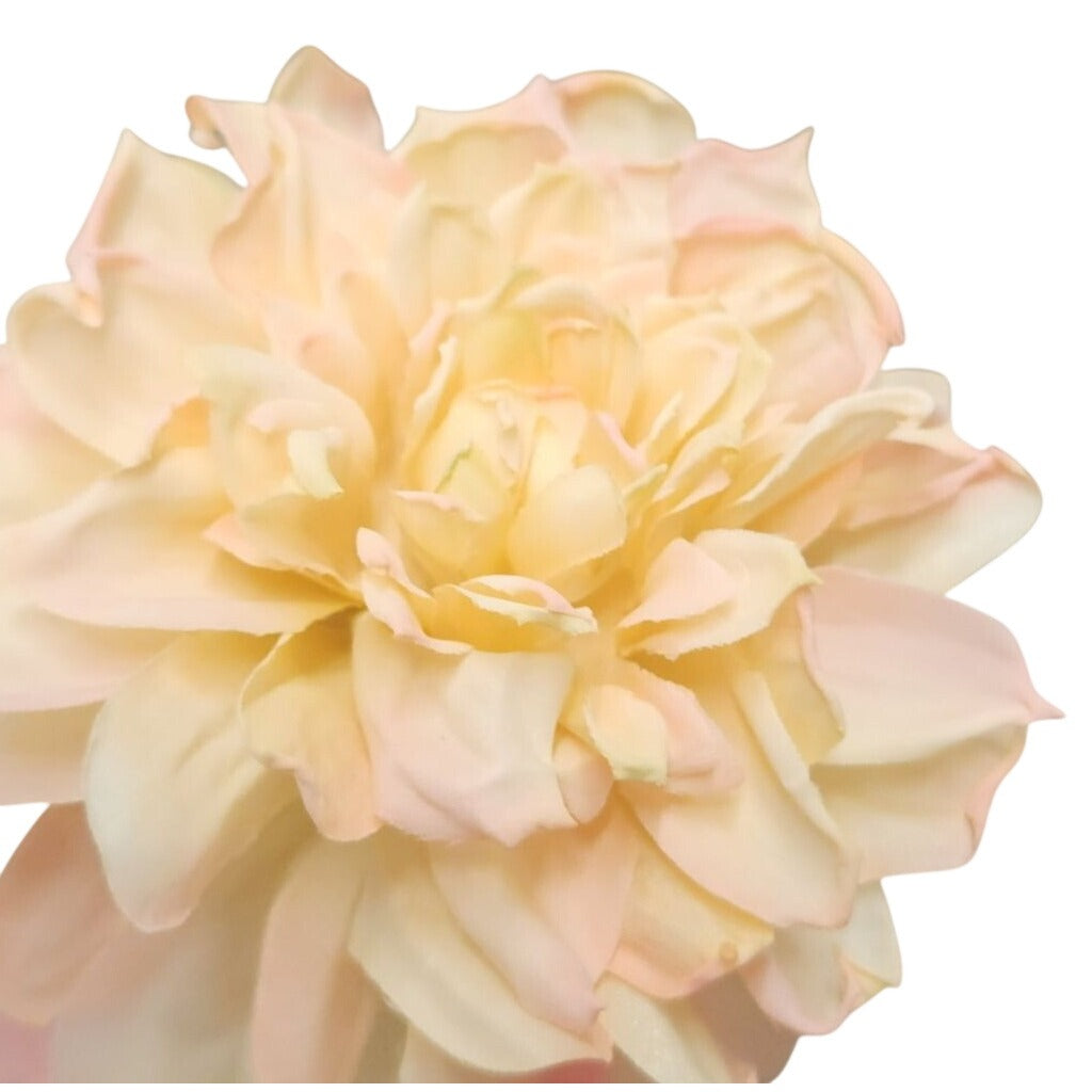 Cream Blush Artificial Dahlia Stems, Set of 3, 11 Inch