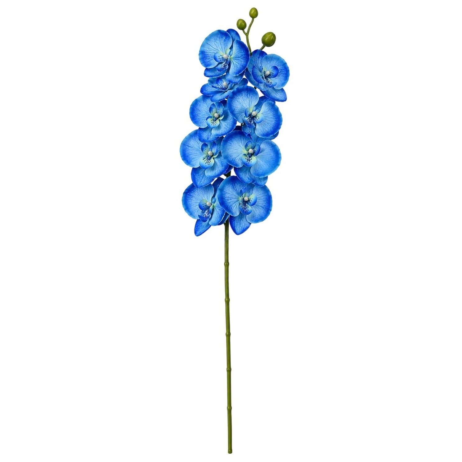 Blue Orchid Stem Artificial Floral Pick 26 Inch Real Touch Orchid Spray Faux Flower for Home Wedding Decor