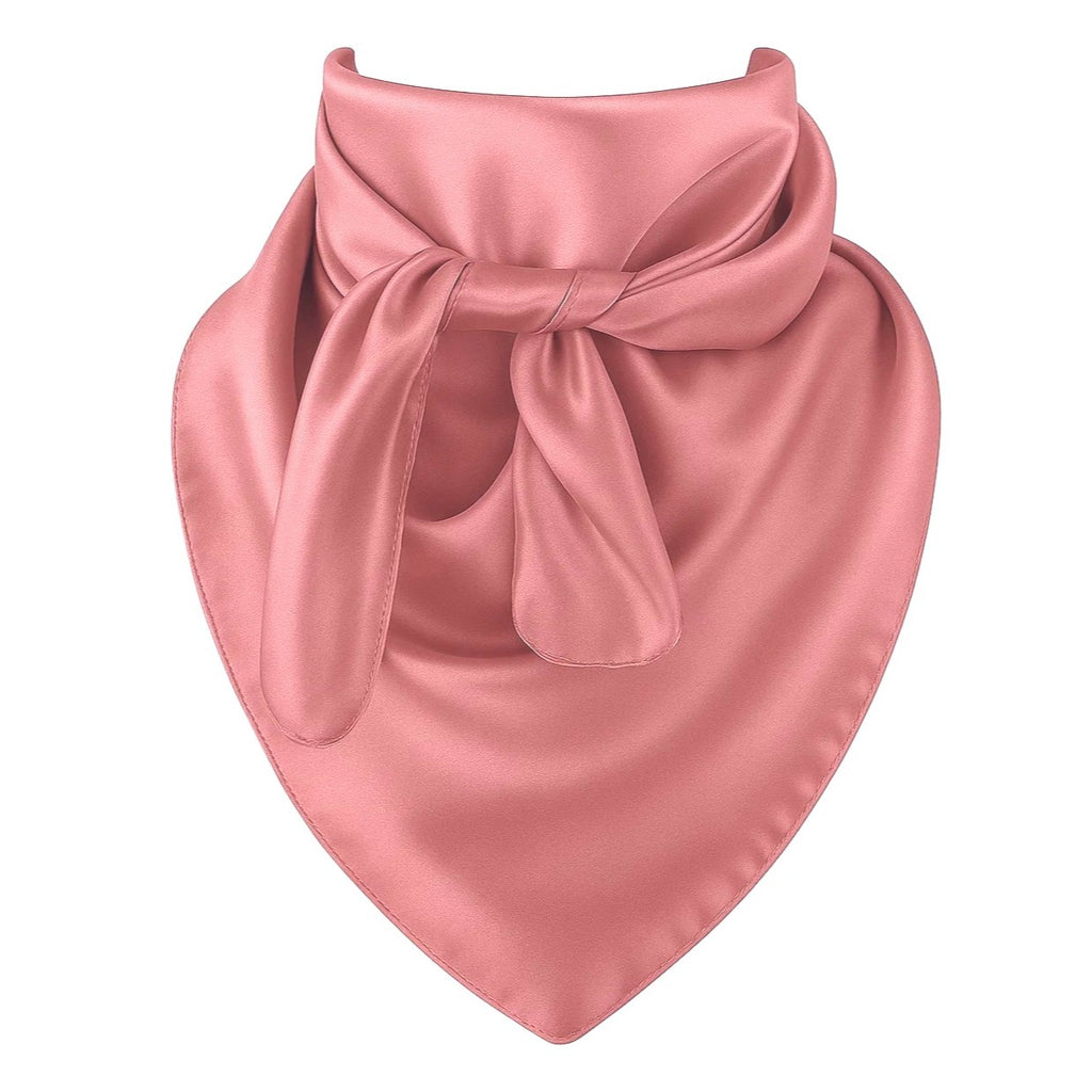 Dusty Rose Wild Rag Scarf 35x35 Satin Western Cowgirl Bandana