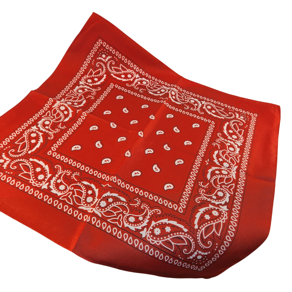 Bandanas 21x21" Western Cowboy Cowgirl - Red White Blue Paisley Square Scarves 3 Pack