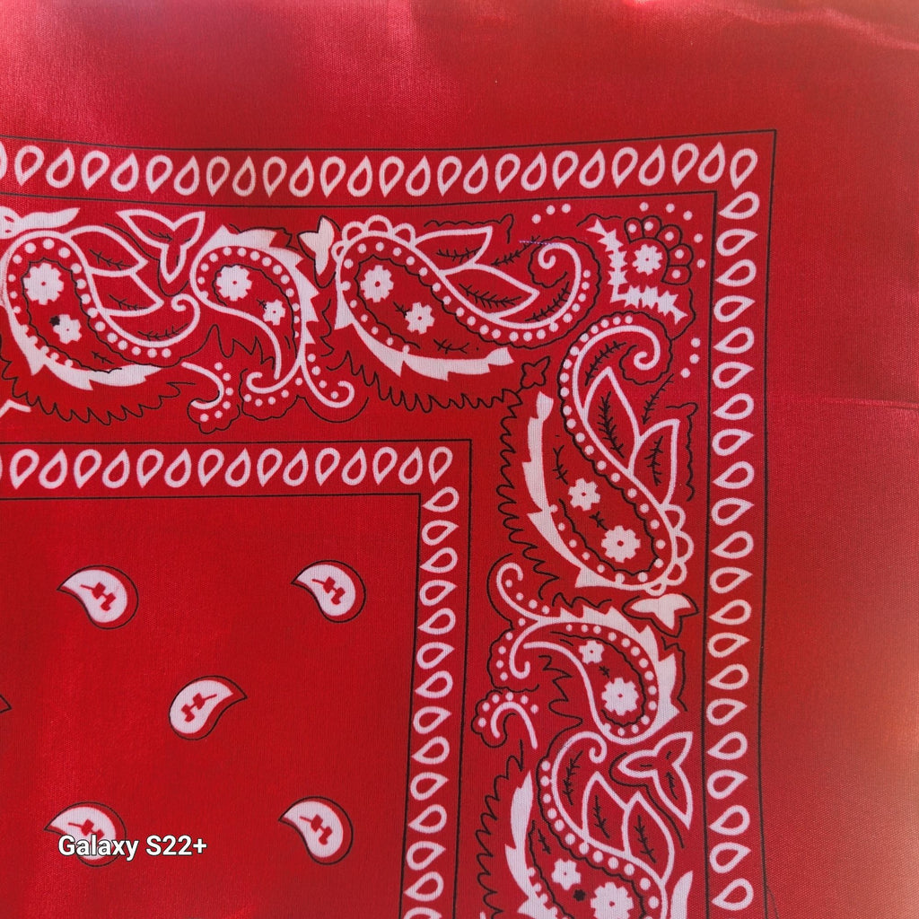 Bandanas 21x21" Western Cowboy Cowgirl - Red White Blue Paisley Square Scarves 3 Pack