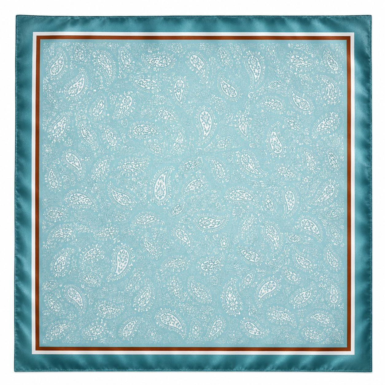 Womens Satin Turquoise Paisley Square Scarf Coastal Chic Western Cowgirl Resort Wear Hair Scarf Head Scarf Neck Scarf Bag Scarf 35x35