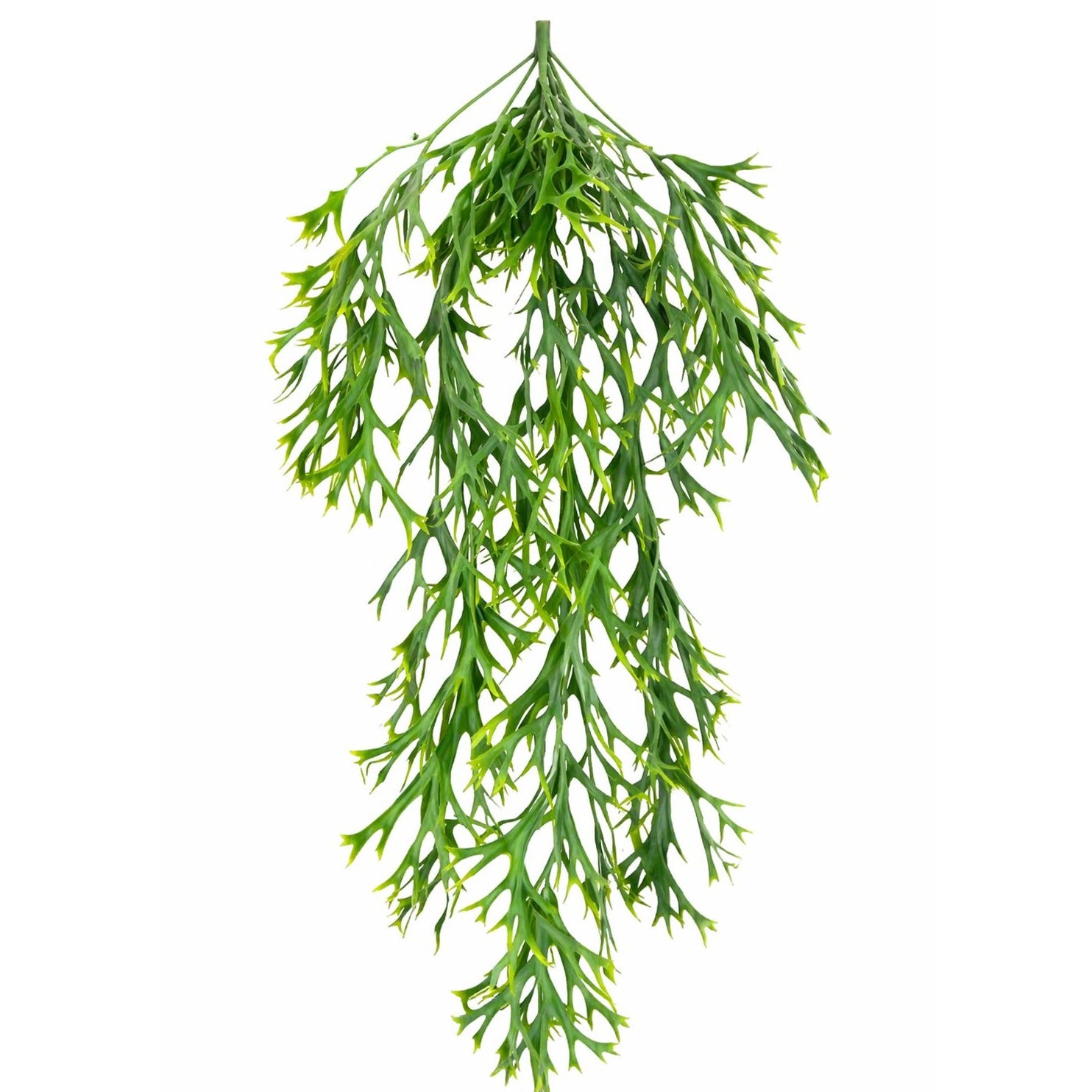 Artificial Hanging Fern Long Faux Staghorn Fern Bright Green Cascading Plant Faux Trailing Greenery Boho Wall Decor