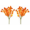 Orange Yellow Artificial Floral Bushes Set of 2, 14 Inch Halloween Decor