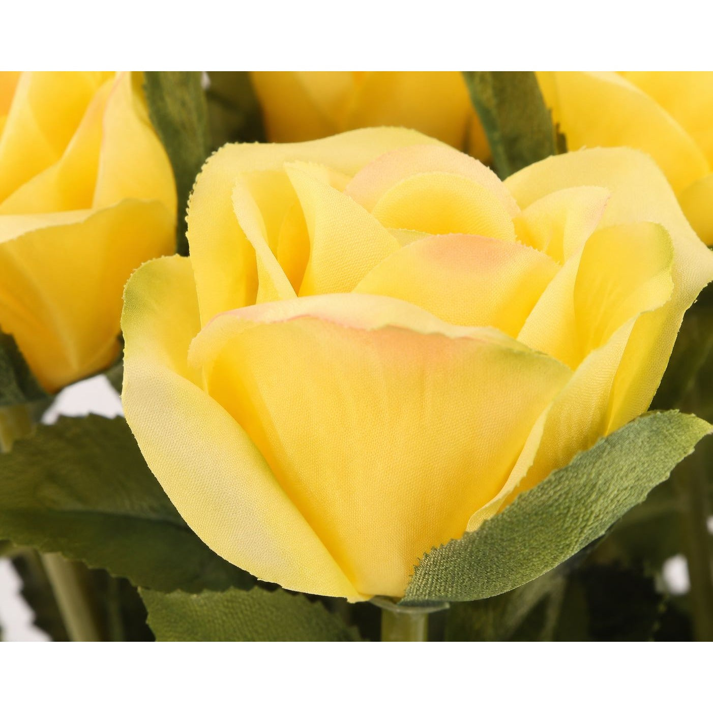 Yellow Artificial Roses 12 Stems Faux Silk Rose Bouquet Small Roses Wedding Flowers Floral Supplies