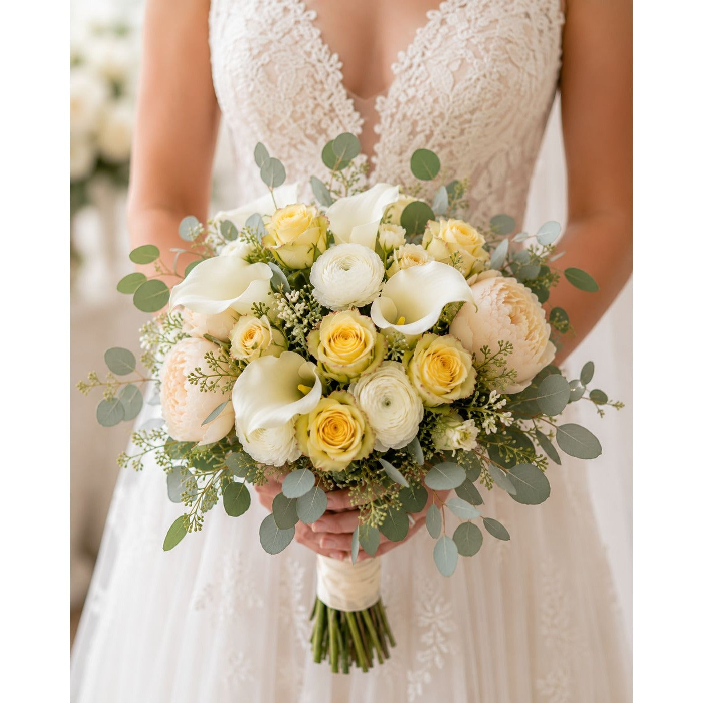 Yellow Artificial Roses 12 Stems Faux Silk Rose Bouquet Small Roses Wedding Flowers Floral Supplies