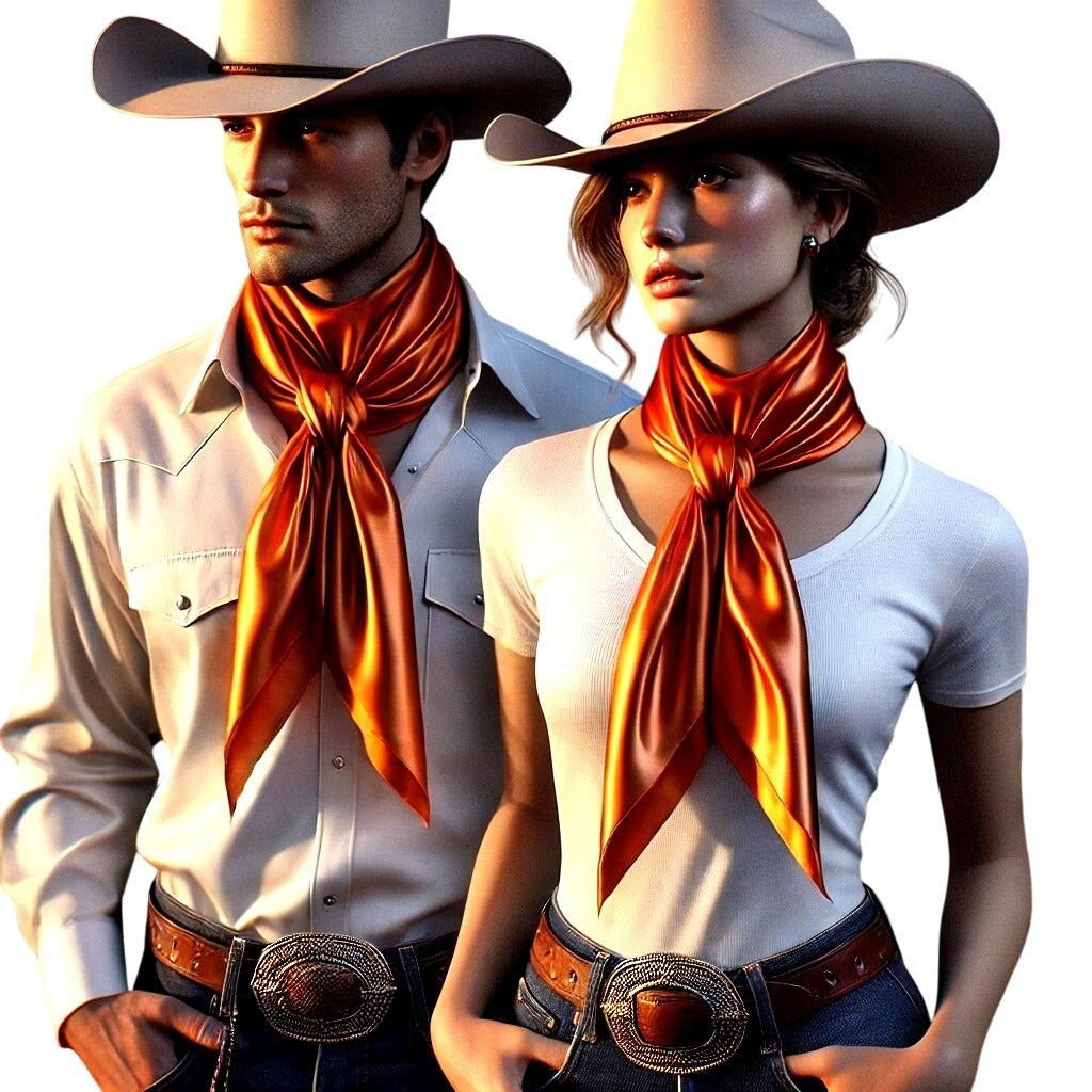 Orange Wild Rag Large Scarf 23x23" Western Accessory Cowgirl or Cowboy