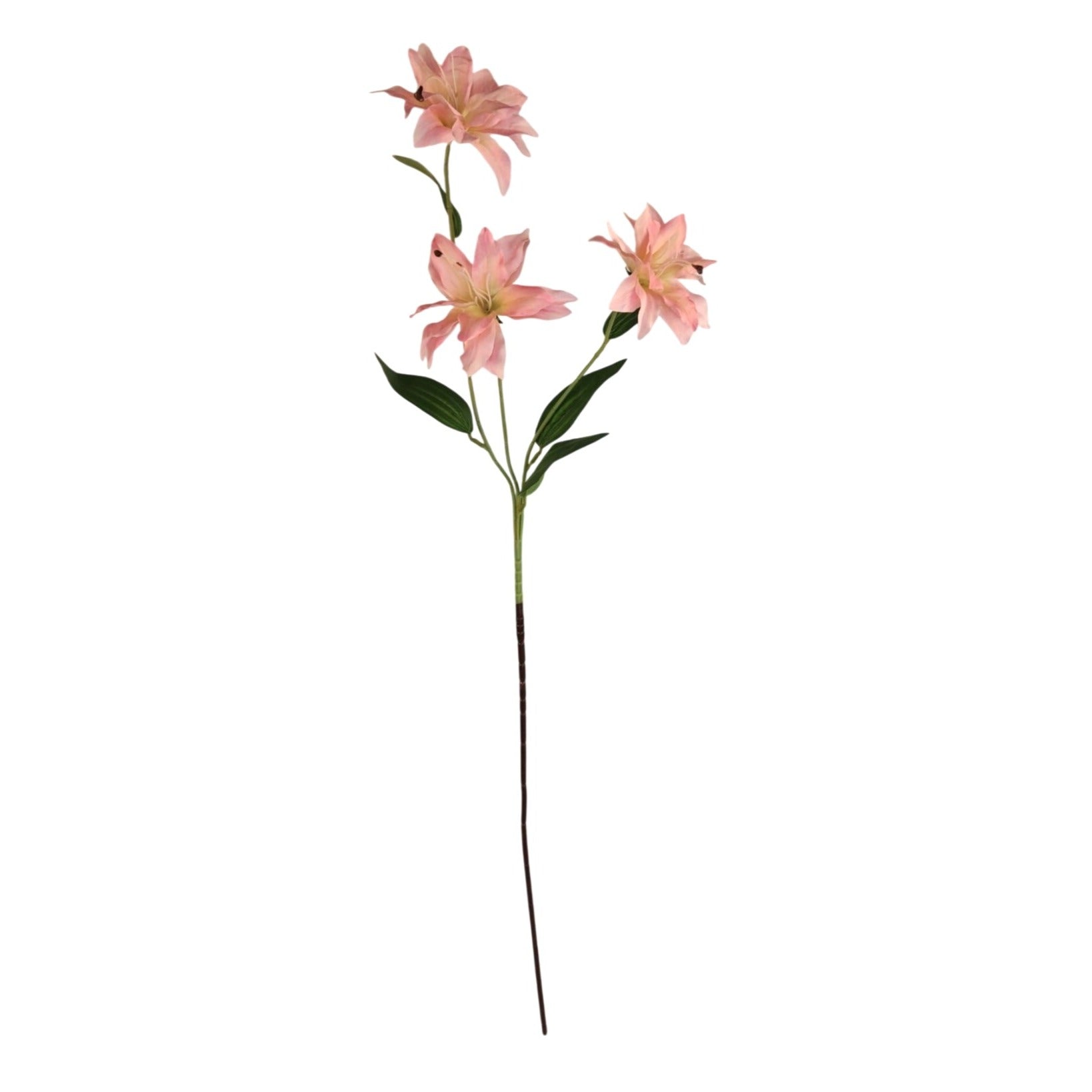 Luxury Artificial Blush Pink Lily Stem 34 Inch | Faux Lily Floral Decor | Romantic Botanical Home Accent | Modern Cottagecore Style