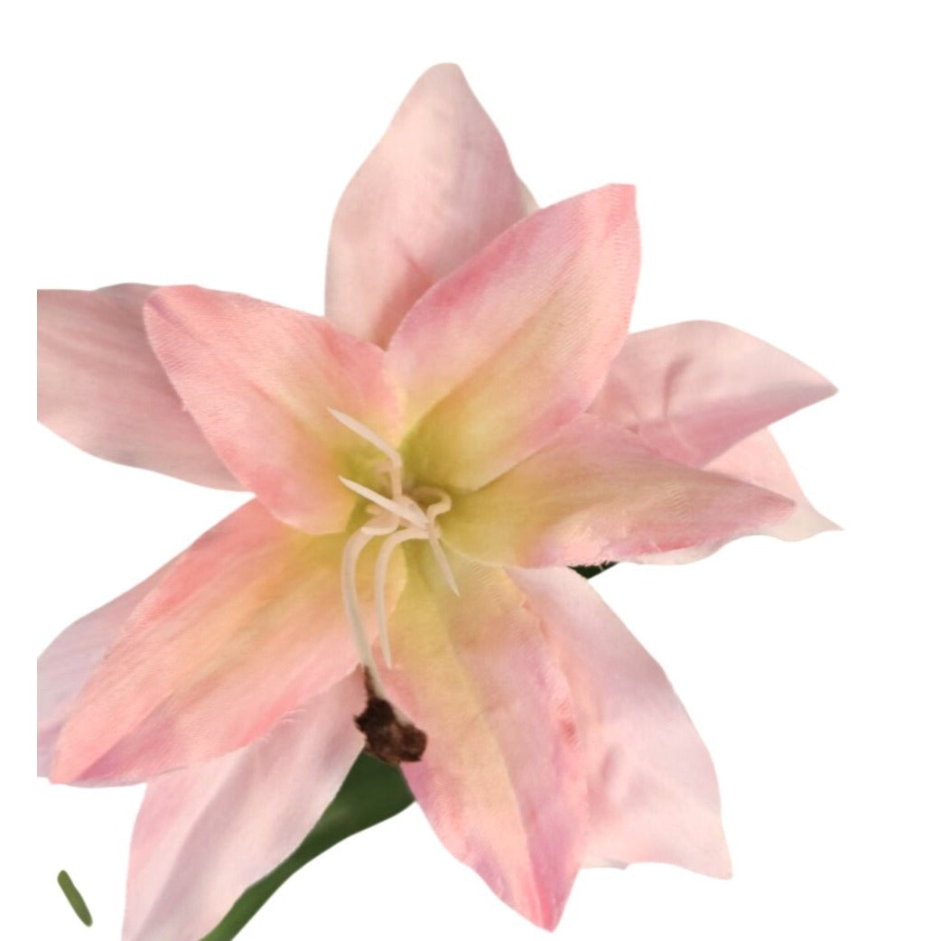 Luxury Artificial Blush Pink Lily Stem 34 Inch | Faux Lily Floral Decor | Romantic Botanical Home Accent | Modern Cottagecore Style