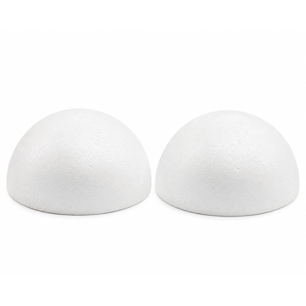 White Styrofoam Foam Domes Set of 2 Floral Half Balls 7.75 Inch Craft Foam Centerpiece Base DIY Wedding Supplies
