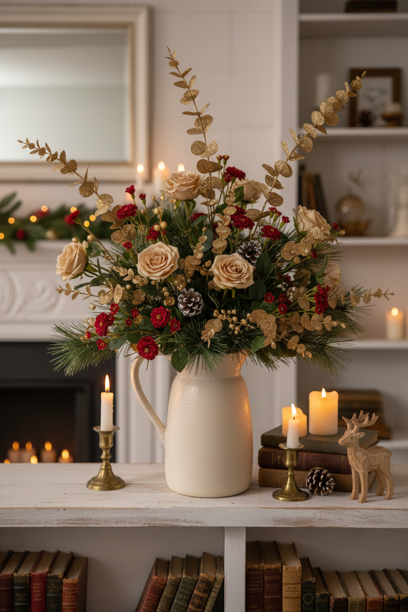Red Roses Holiday - Vase