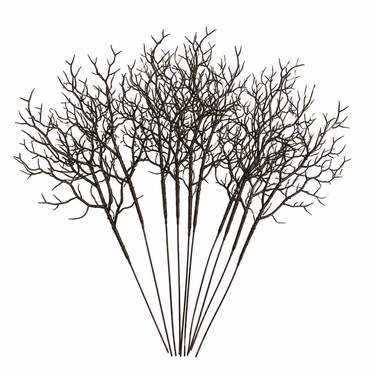 Black Twig Branch Stems Artificial Bare Branches Halloween Gothic Decor Dark Cottagecore Wreath Supplies Set of 10