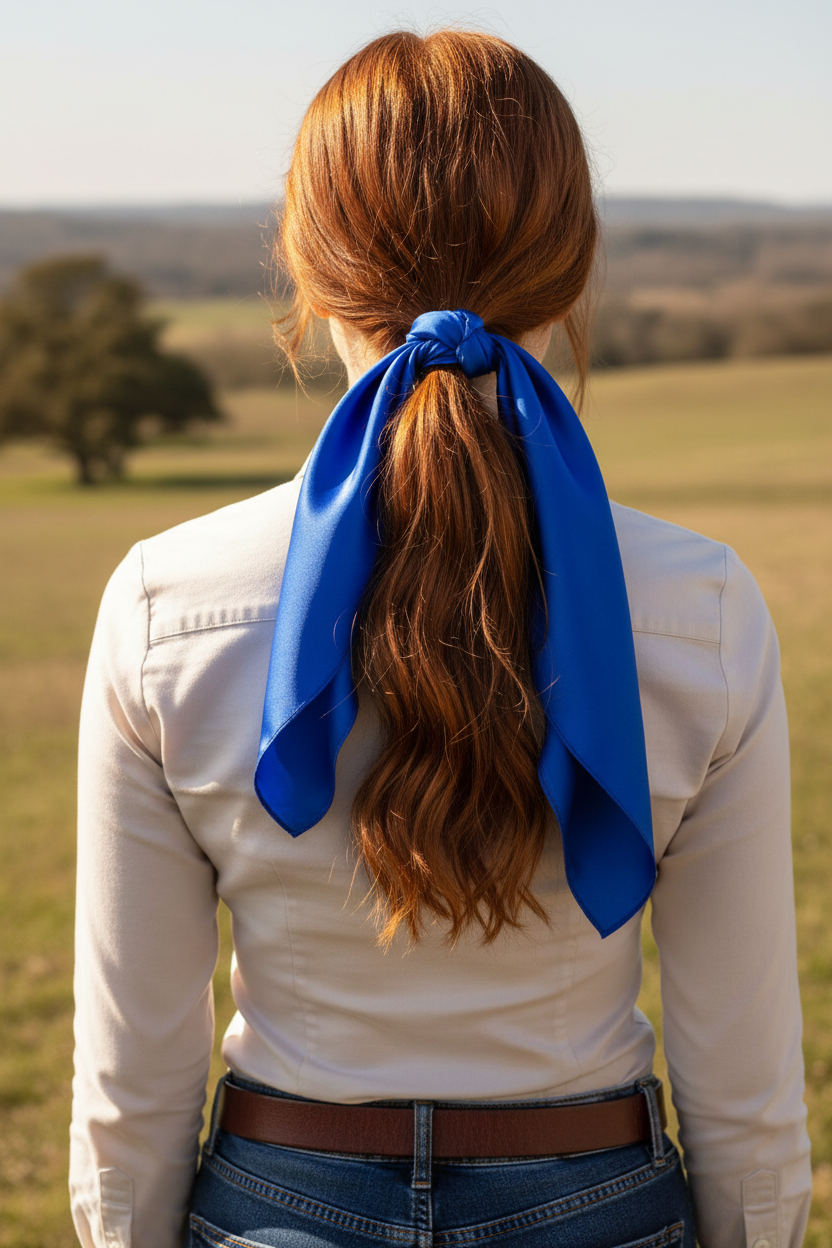 Royal Blue Wild Rag Ponytail