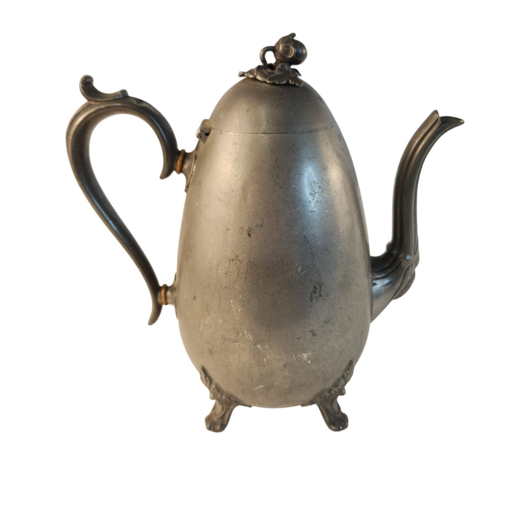 Antique M. Hunter & Son Britannia Metal Coffee Pot, Sheffield, 10-Inch