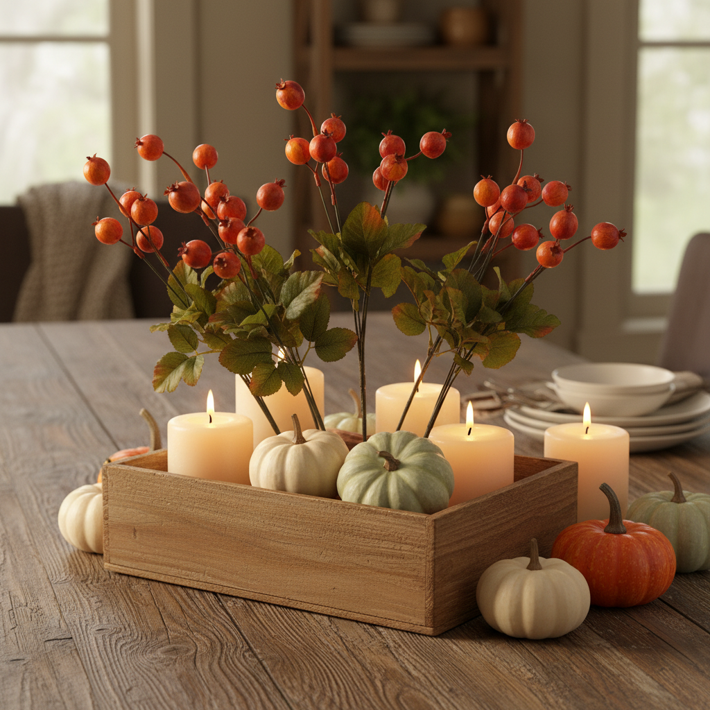 Rustic fall centerpiece arrangement